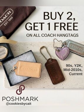 🏷️ Buy 2 Get 1 FREE Coach Hang Tag Bag Charm Hangtag Keyfob Replacement